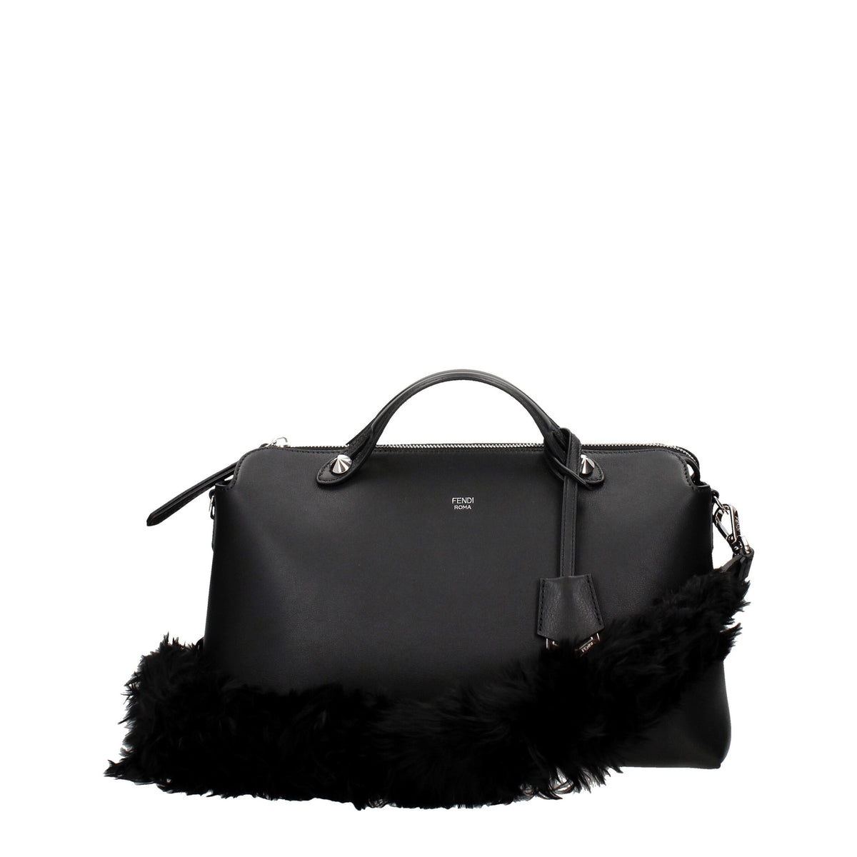 Bolsa de Ombro Fendi em Couro Preto